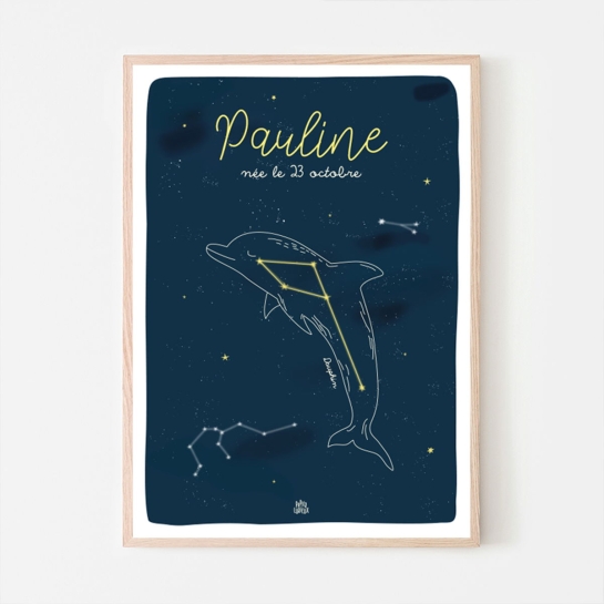 Affiche personnalisée constellations Papier Curieux - Prénom & constellation au choix - Made in France