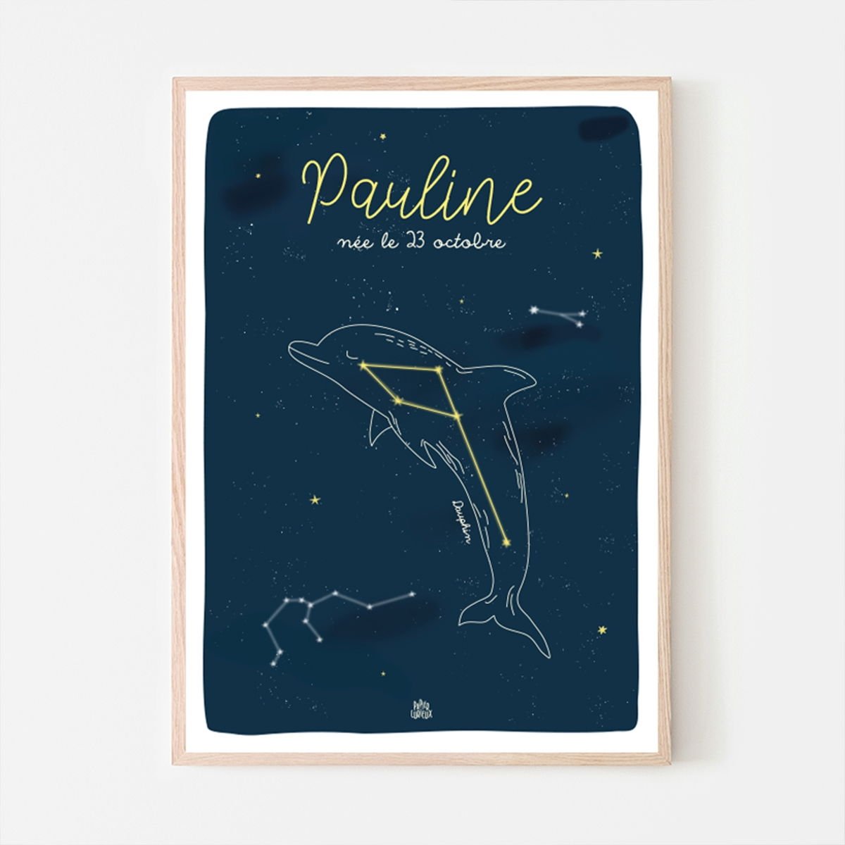 Affiche personnalisée constellations Papier Curieux - Prénom & constellation au choix - Made in France