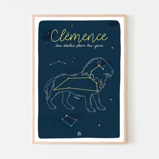 Affiche personnalisée constellations Papier Curieux - Prénom & constellation au choix - Made in France