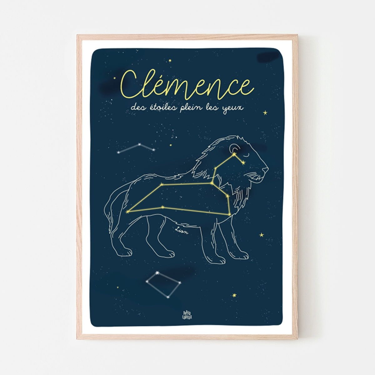 Affiche personnalisée constellations Papier Curieux - Prénom & constellation au choix - Made in France