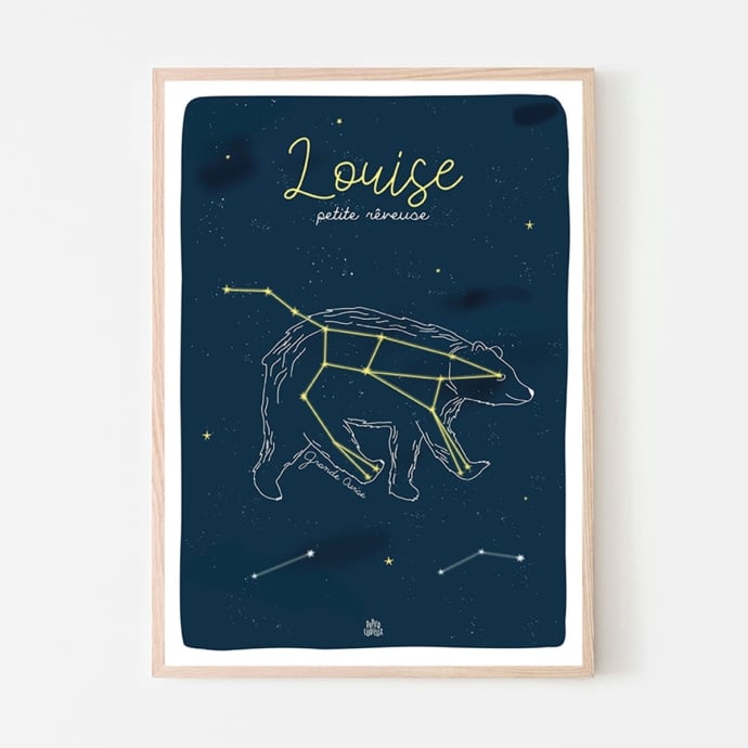 Affiche personnalisée constellations Papier Curieux - Prénom & constellation au choix - Made in France
