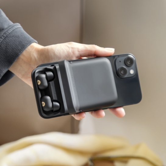 Batterie externe avec écouteurs sans fil intégrés – Charge sans fil 10W – 5000 mAh - Réduction active du bruit ANC