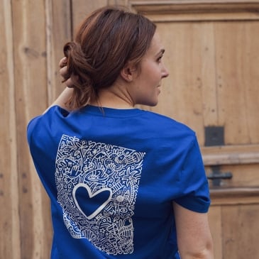 T-shirt La Madre illustré - Bleu