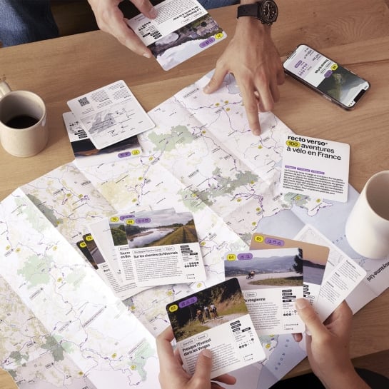 Coffret Recto Verso - 100 cartes d'itinéraires à vélo en France