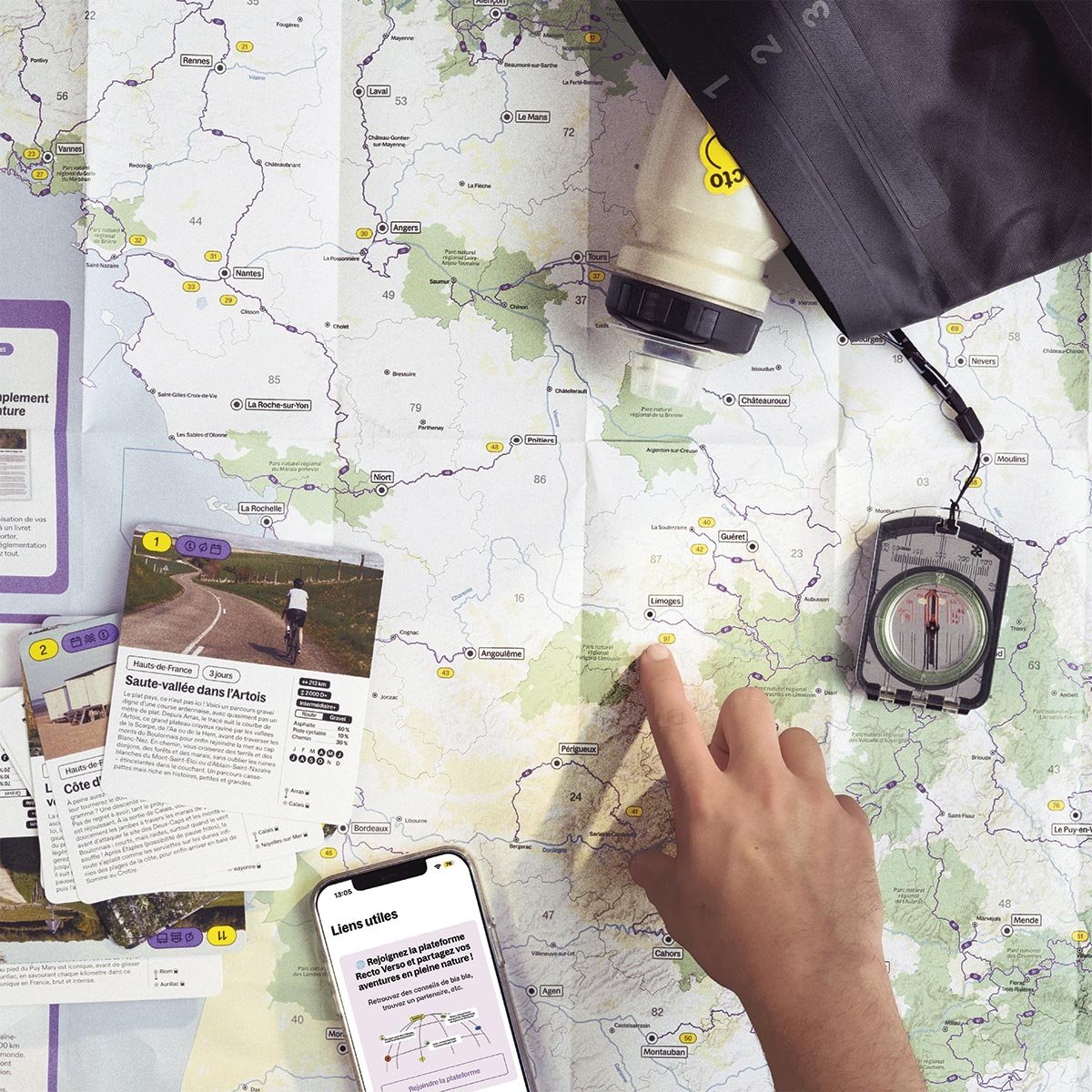 Coffret Recto Verso - 100 cartes d'itinéraires à vélo en France