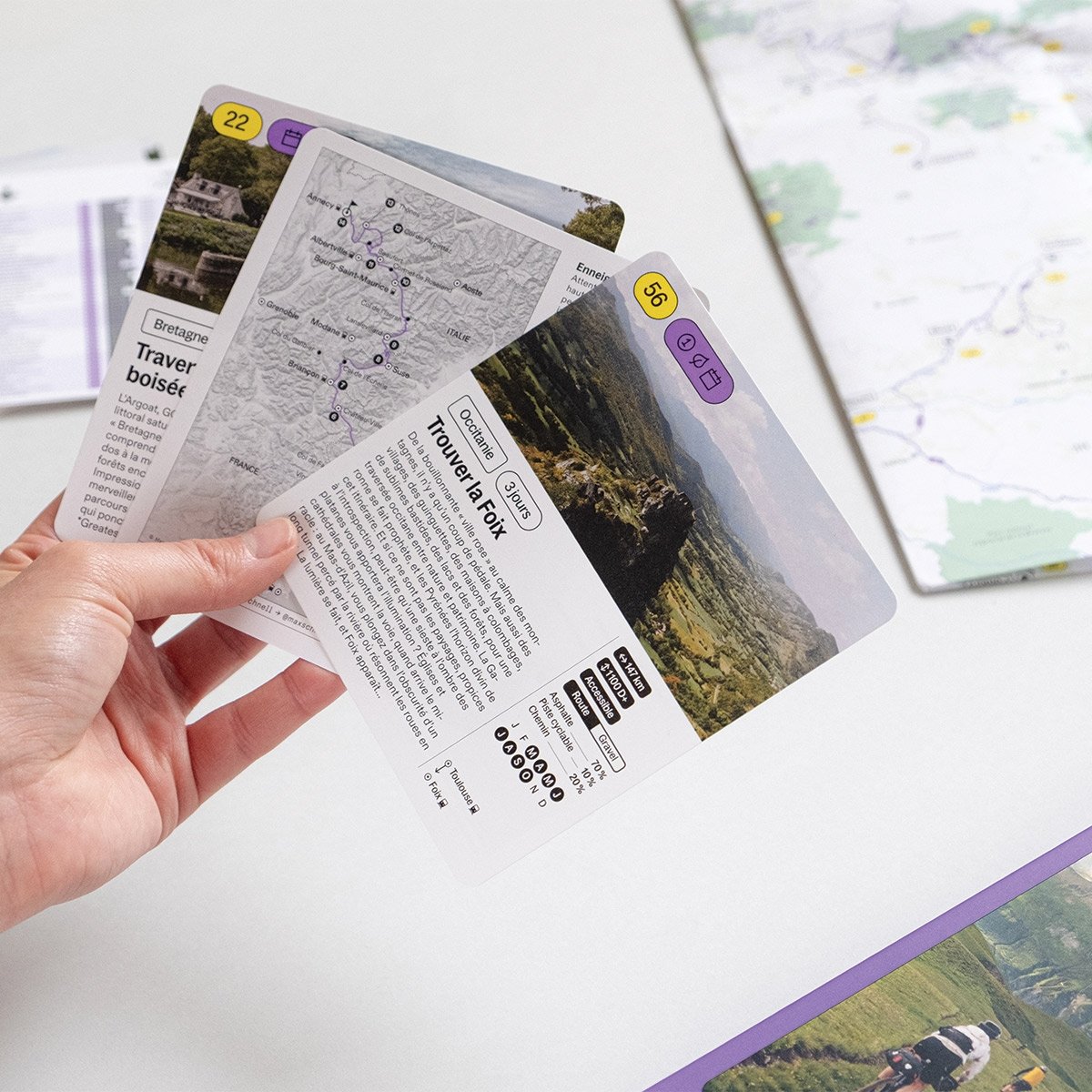 Coffret Recto Verso - 100 cartes d'itinéraires à vélo en France