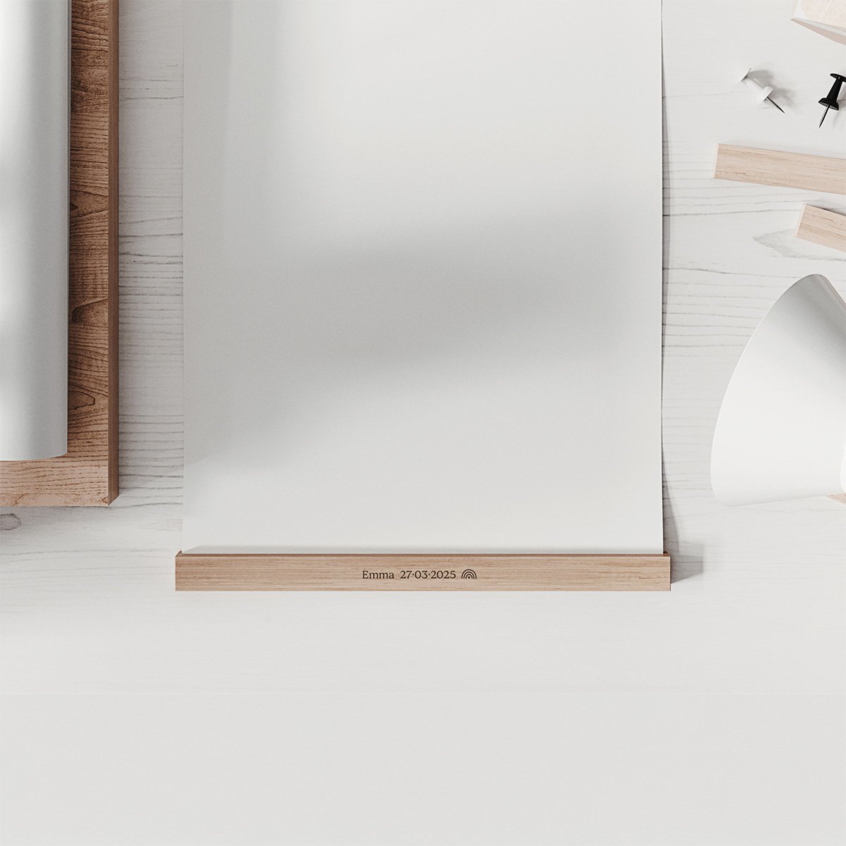 Baguettes Magnétiques en Bois personnalisée - Support Affiche 40 cm