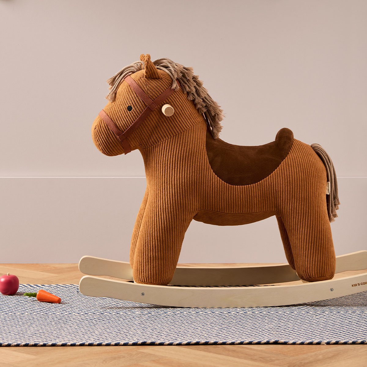 Cheval à bascule en tissu - Décoration chambre enfant - Jouet enfant 3 ans - Velours marron - Velours marron (Kids Concept) - Image 6