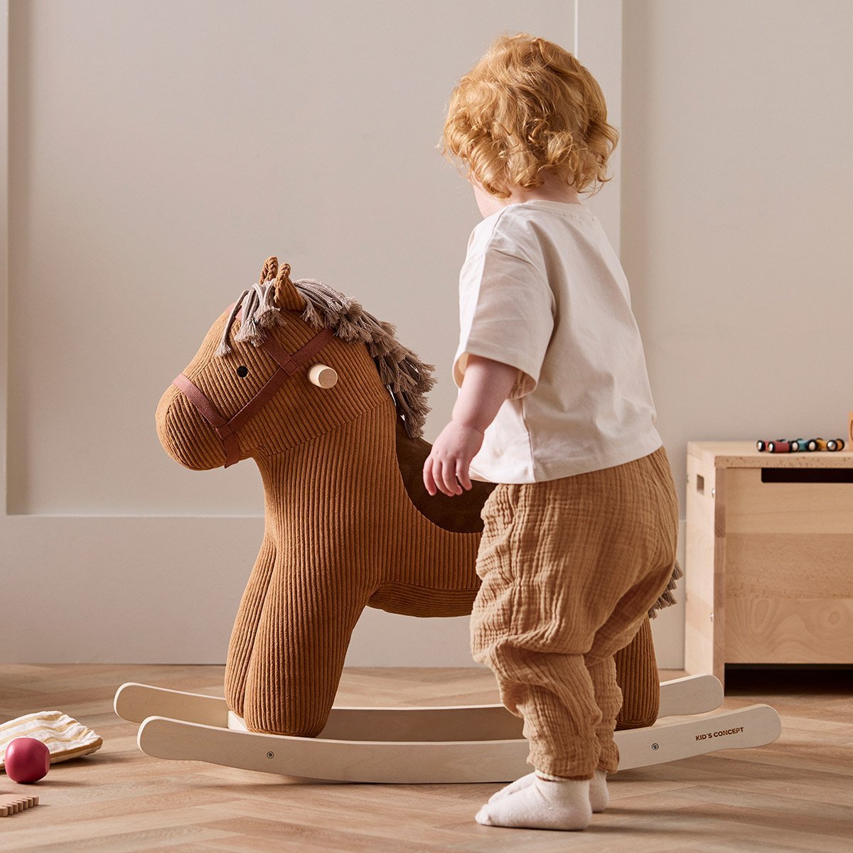 Cheval à bascule en tissu - Décoration chambre enfant - Jouet enfant 3 ans