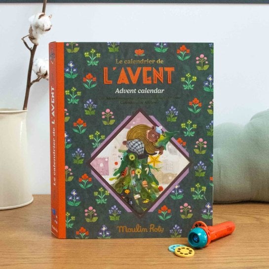 Calendrier de l’Avent lampe à histoires Moulin Roty - 24 contes à projeter - Idée cadeau Noël enfant original