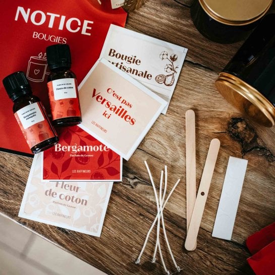 Kit créatif bougie parfumée fleurs de coton et bergamote