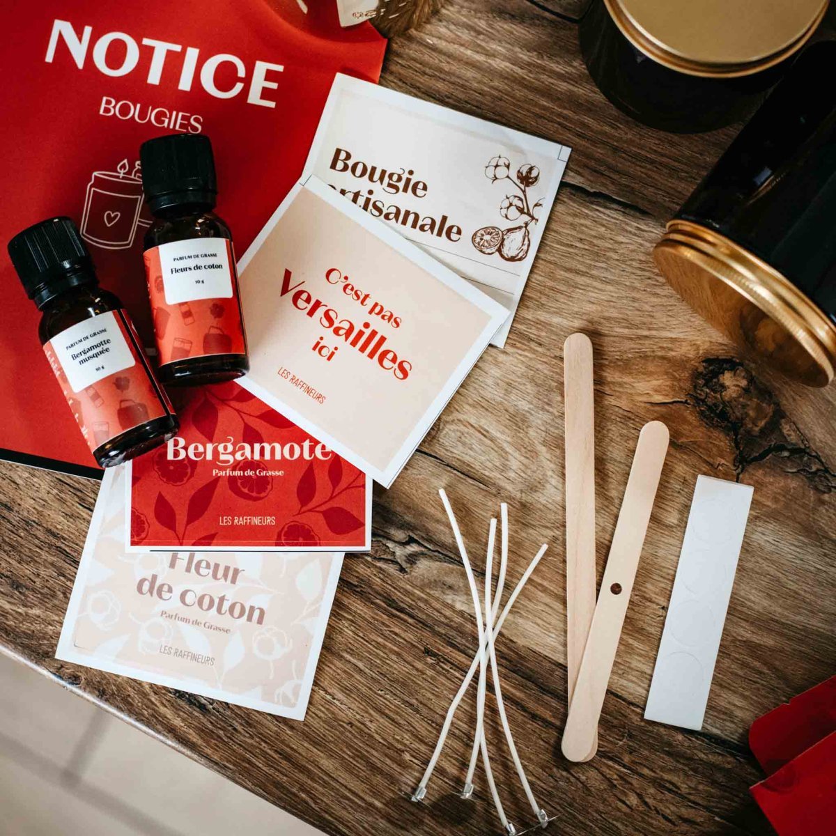 Kit créatif bougie parfumée fleurs de coton et bergamote