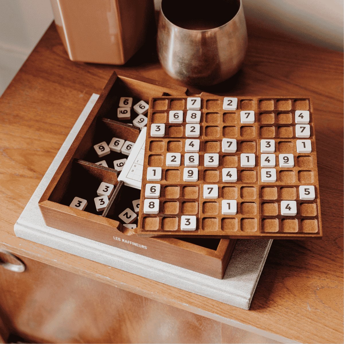 Jeu Sudoku en bois – 24 grilles incluses – Idée cadeau Noël original amateur de jeux de société - Okuri Les Raffineurs