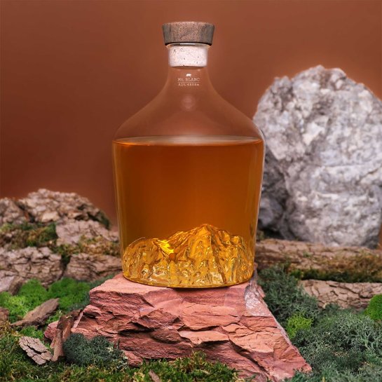 Carafe à whisky et spiritueux Mont Blanc – Verre soufflé main – Cadeau amateur de whisky – Alaskan Maker