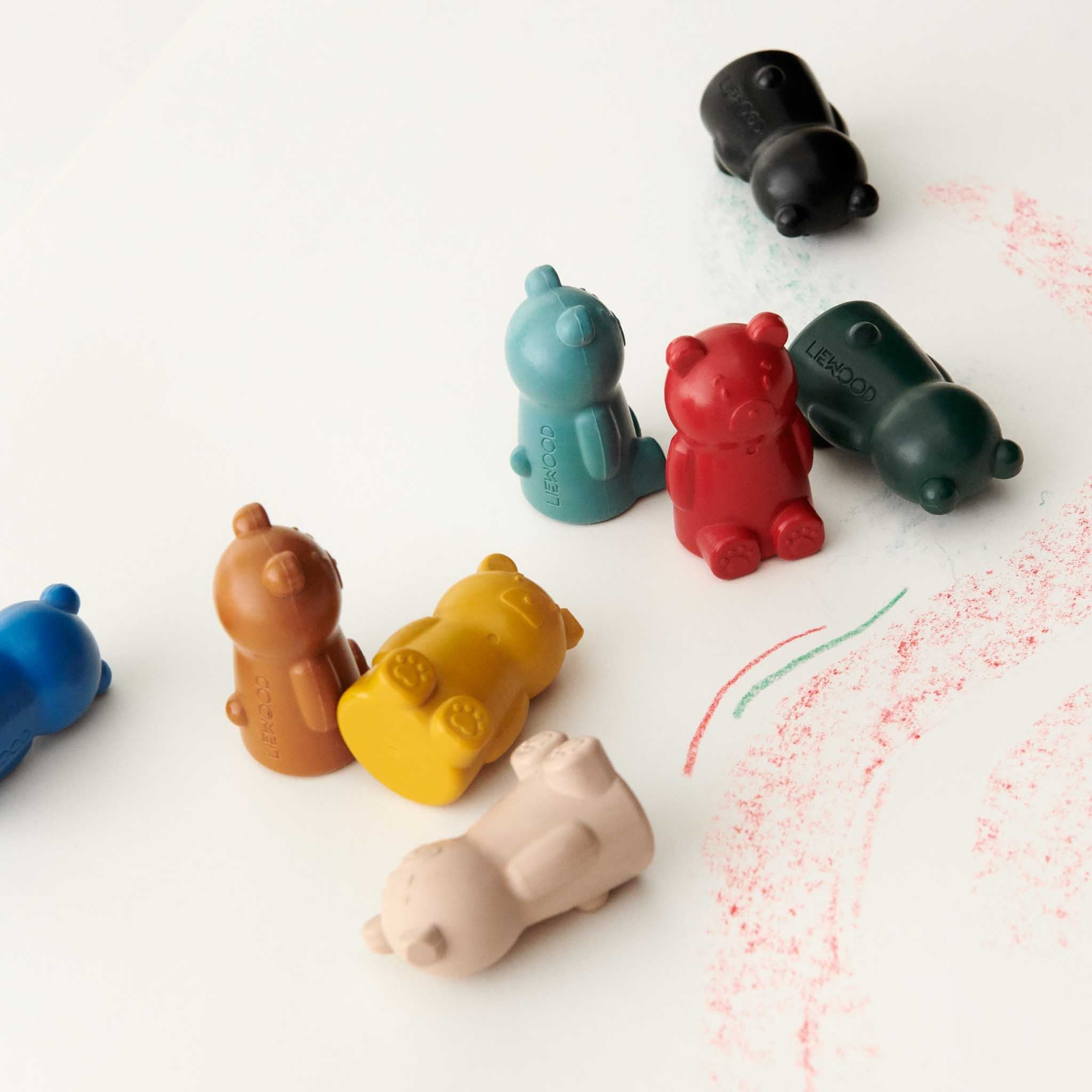 Coffret crayons de couleur ourson – Set 9 crayons Liewood – Idée cadeau créatif et ludique pour enfant (Liewood) - Image 1