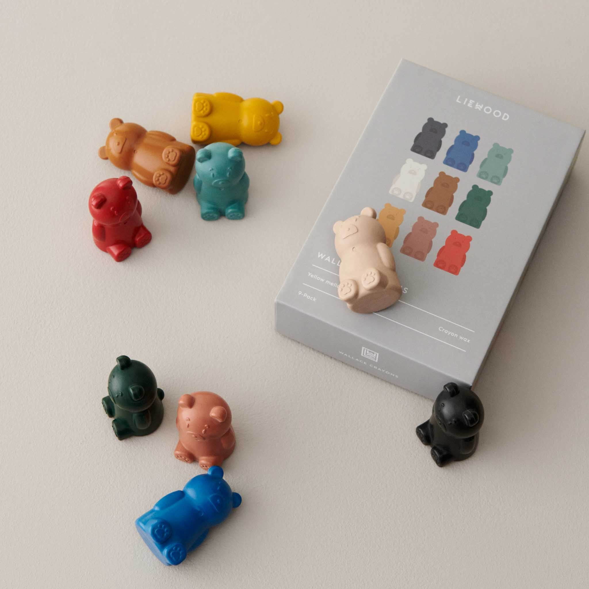 Coffret crayons de couleur ourson – Set 9 crayons Liewood – Idée cadeau créatif et ludique pour enfant (Liewood) - Image 2
