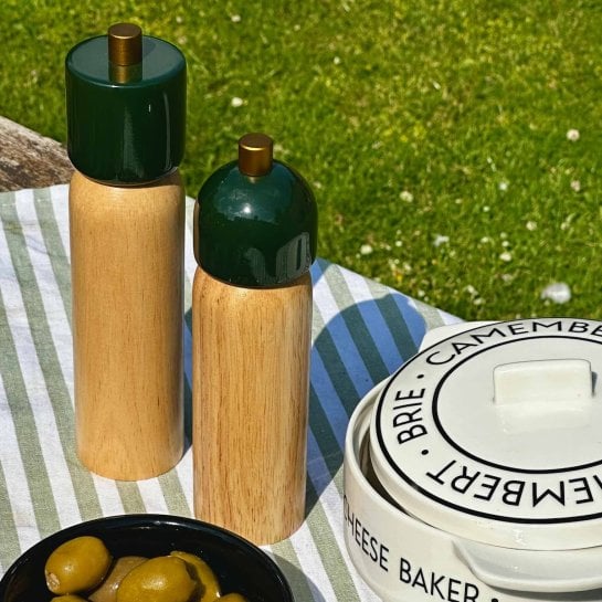 Moulin à sel et poivre – Bois d’hévéa et céramique – Design élégant pour cuisine raffinée