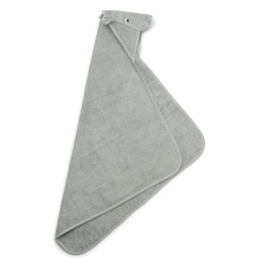 Serviette à capuche Liewood Albert Rabbit & Hippo – Cape de bain bébé en coton bio – Douce, absorbante et certifiée GOTS