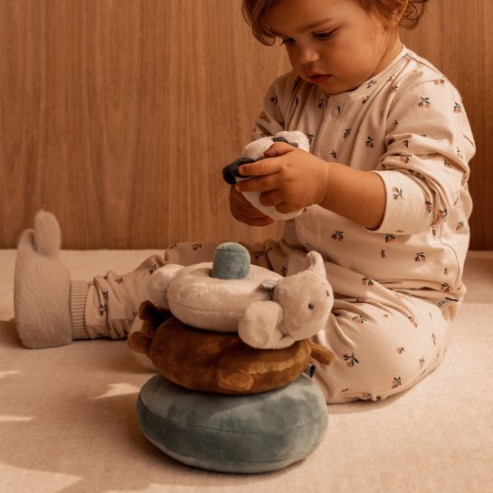 Peluches à empiler Liewood – Jouet d’éveil bébé dès 1 an – Tour d’animaux doux pour motricité et éveil sensoriel