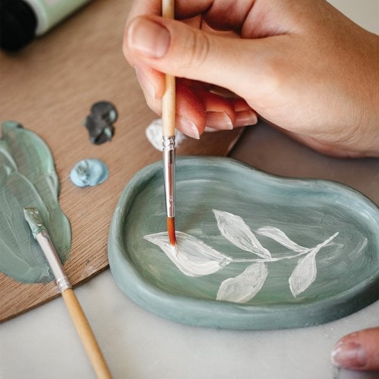 Kit poterie argile autodurcissante - Kit DIY poterie et peinture - Poterie maison - Activité manuelle et déco créative