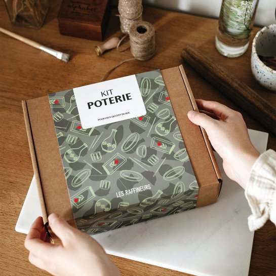 Kit poterie argile autodurcissante - Kit DIY poterie et peinture - Poterie maison - Activité manuelle et déco créative