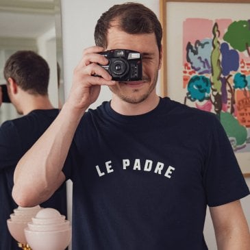 Tshirt navy coton bio "Le padre"