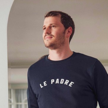 sweat le padre navy homme coton bio marque affaire de famille