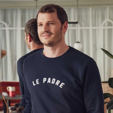 sweat le padre navy homme coton bio marque affaire de famille (image 2)