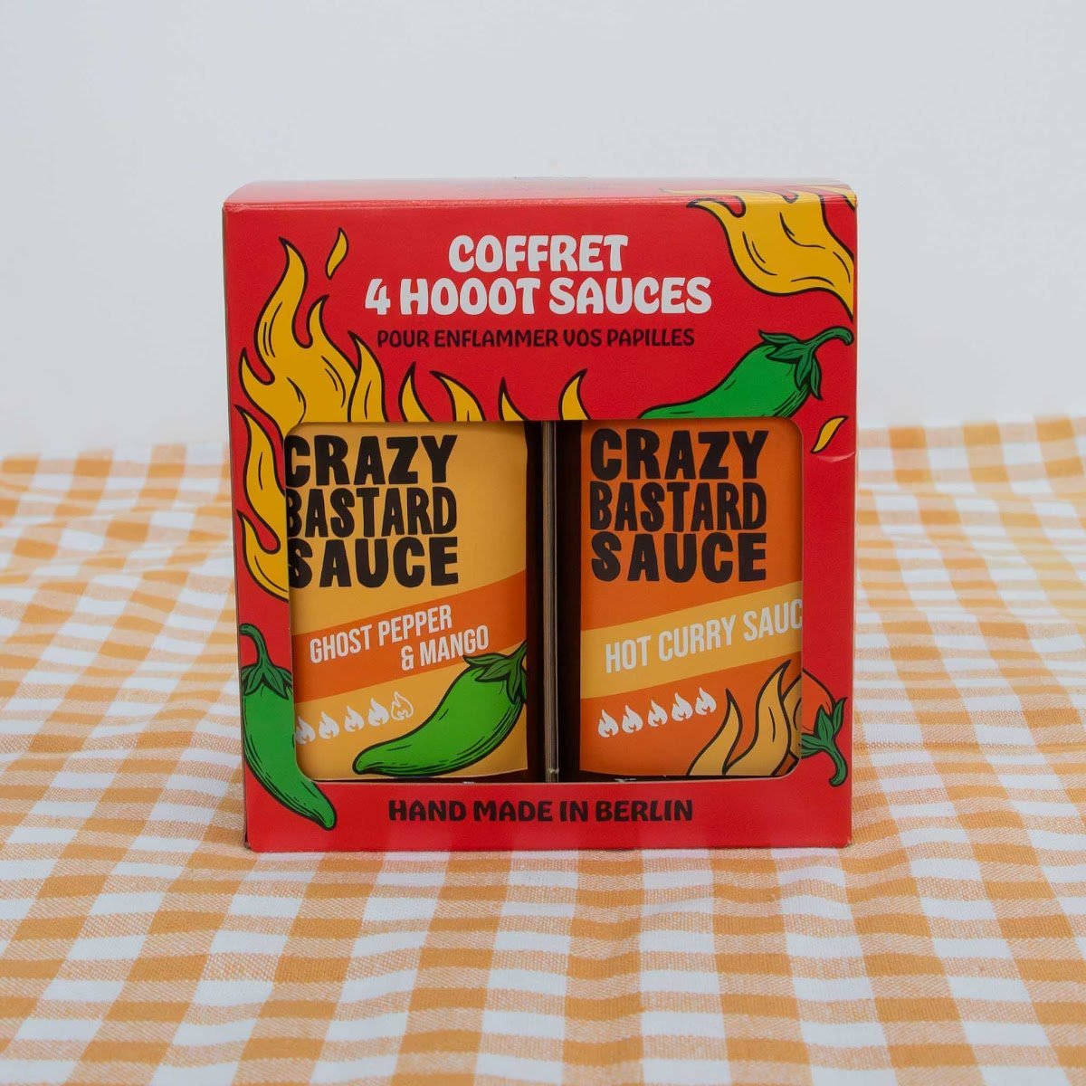 Coffret sauces piquantes Les Raffineurs x Crazy Bastard – Kit Hot Ones édition limitée – Dégustation pimentée unique