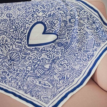 Foulard femme illustré cœur Image 43103