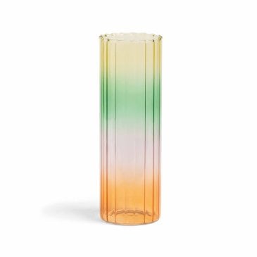 Vase transparent coloré grand modèle en verre soufflé dégradé (image 2)