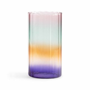 Vase transparent coloré grand modèle en verre soufflé dégradé Image 43114