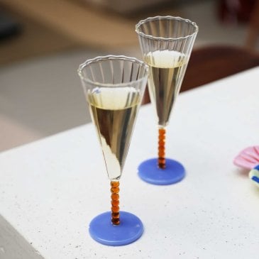 Flûtes à champagne marron en verre coloré design