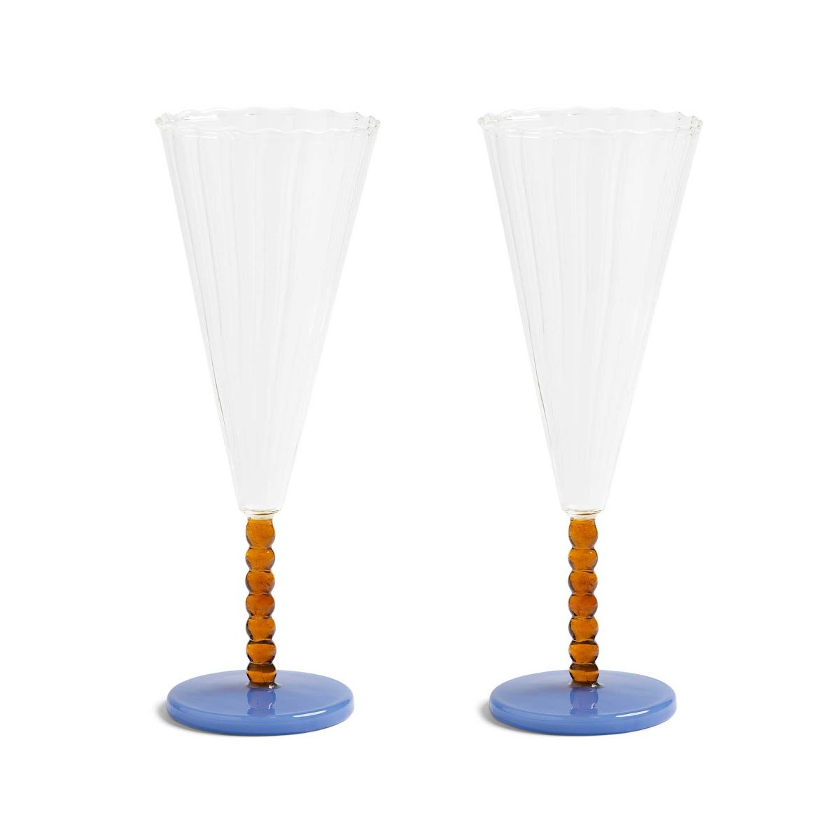 Duo de flûtes à champagne marron au design élégant