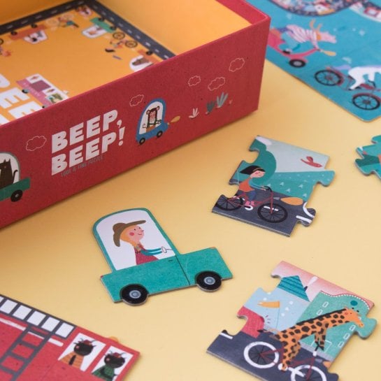 Puzzle voiture enfant – jeu d’éveil créatif 48 pièces Londji