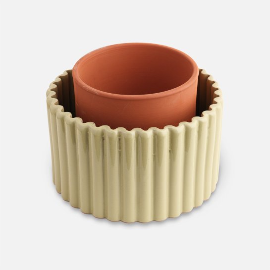 Pot autonome Paula vert sauge Pépin – Pot de fleur design auto-arrosant - Idée cadeau plante et jardin