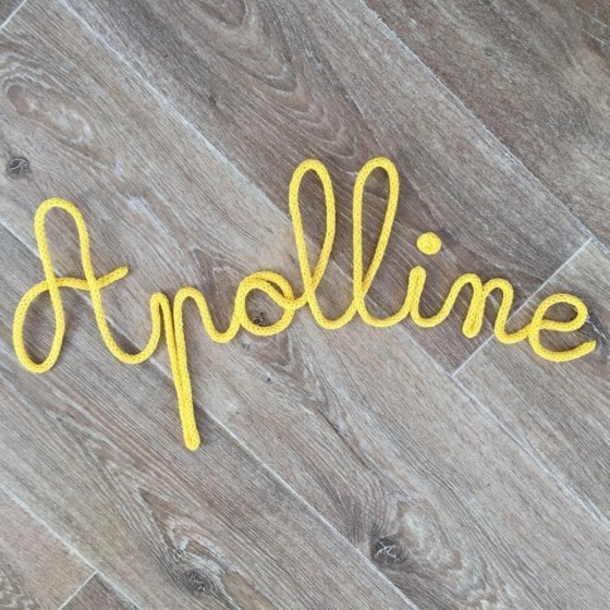 Prénom en Tricotin Personnalisé - Déco Murale Bébé | Fil de Fer Recouvert de Laine - Fait Main en France