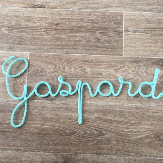 Prénom en Tricotin Personnalisé - Déco Murale Bébé | Fil de Fer Recouvert de Laine - Fait Main en France