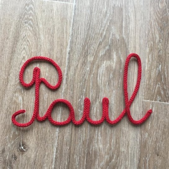 Prénom en Tricotin Personnalisé - Déco Murale Bébé | Fil de Fer Recouvert de Laine - Fait Main en France