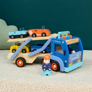 Camion transporteur de voitures en bois Moulin Roty