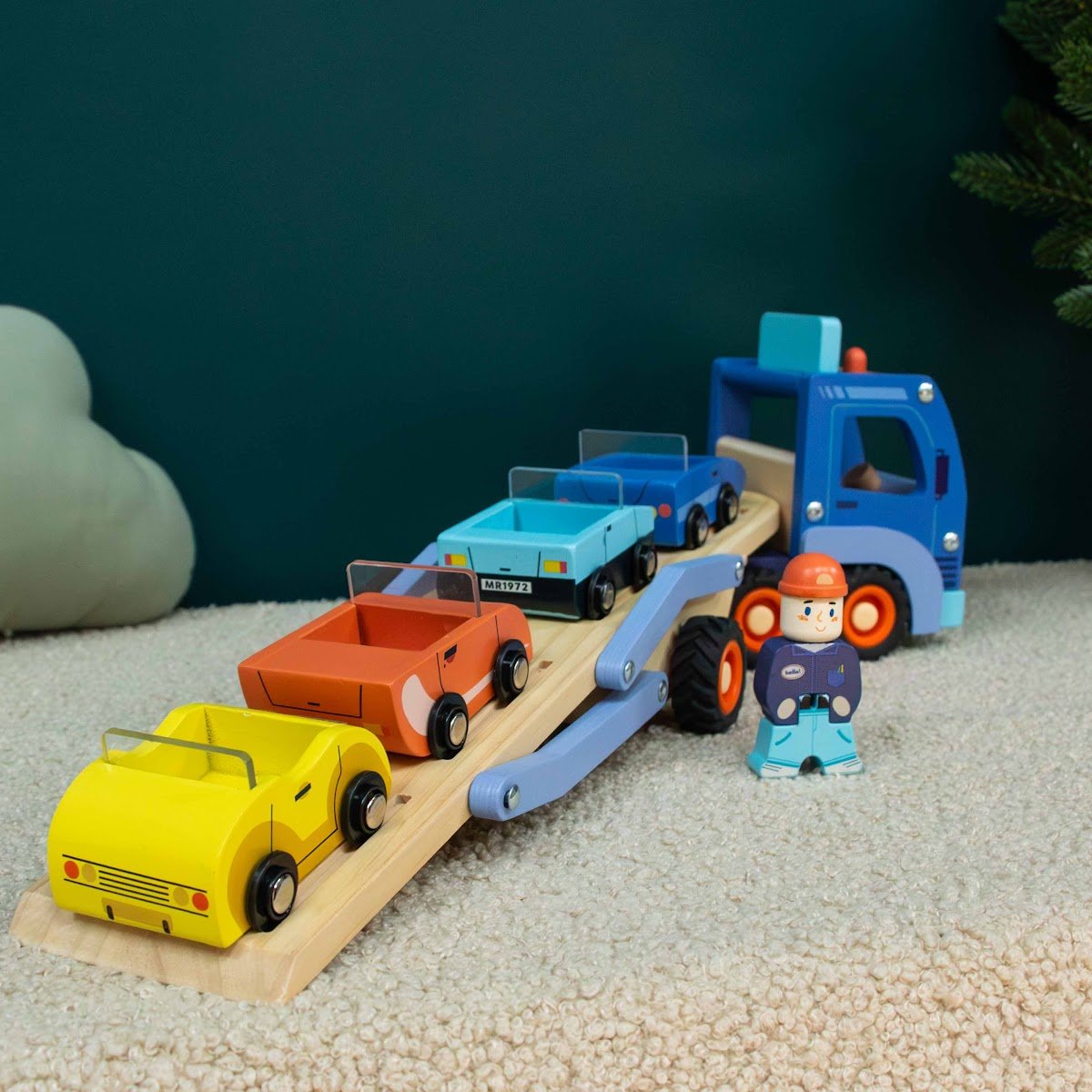 Camion de pompier en bois Moulin Roty - Jouet en bois véhicule pompier - Idée cadeau enfant 5 ans