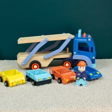 Camion transporteur de voitures en bois Moulin Roty Image 43618