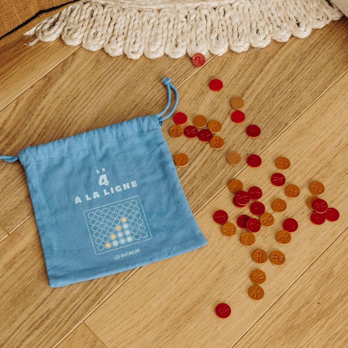 Jeu 4 à la ligne en cuir – Jeu de société original made in France – Idée cadeau Secret Santa et jeu de voyage