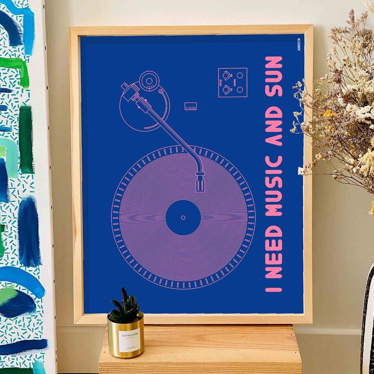 Affiche murale Augustin - Illustration artistique déco murale - Idée cadeau affiche design