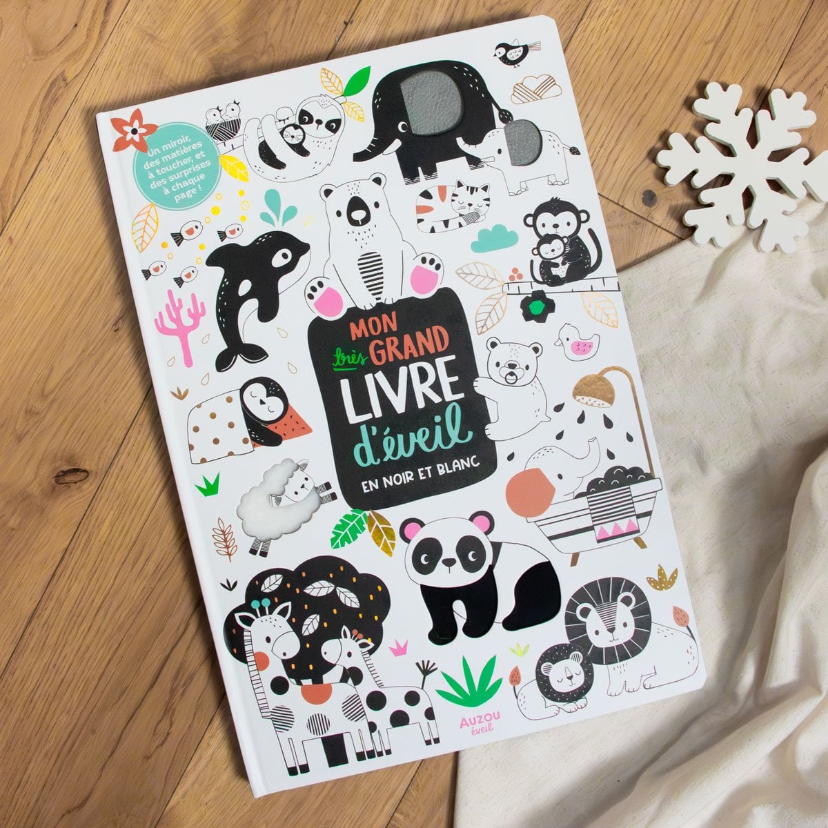 Mon Très Grand Livre d’Éveil en et - Livre tactile bébé de 6 mois à 3 ans - Auzou - Blanc - Blanc (Auzou) - Image 1