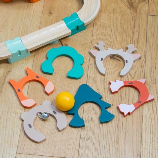 Circuit de balles en bois Janod – Jouet d’éveil pour bébé - Idée cadeau enfant 3 ans