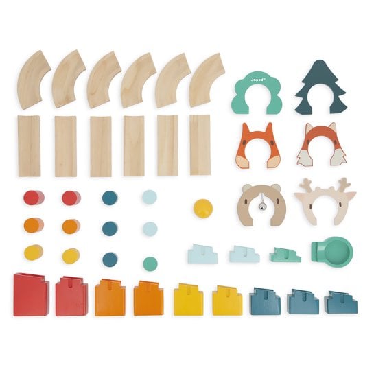 Circuit de balles en bois Janod – Jouet d’éveil pour bébé - Idée cadeau enfant 3 ans