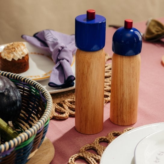 Moulin à sel et poivre – Bois d’hévéa et céramique – Design élégant pour cuisine raffinée