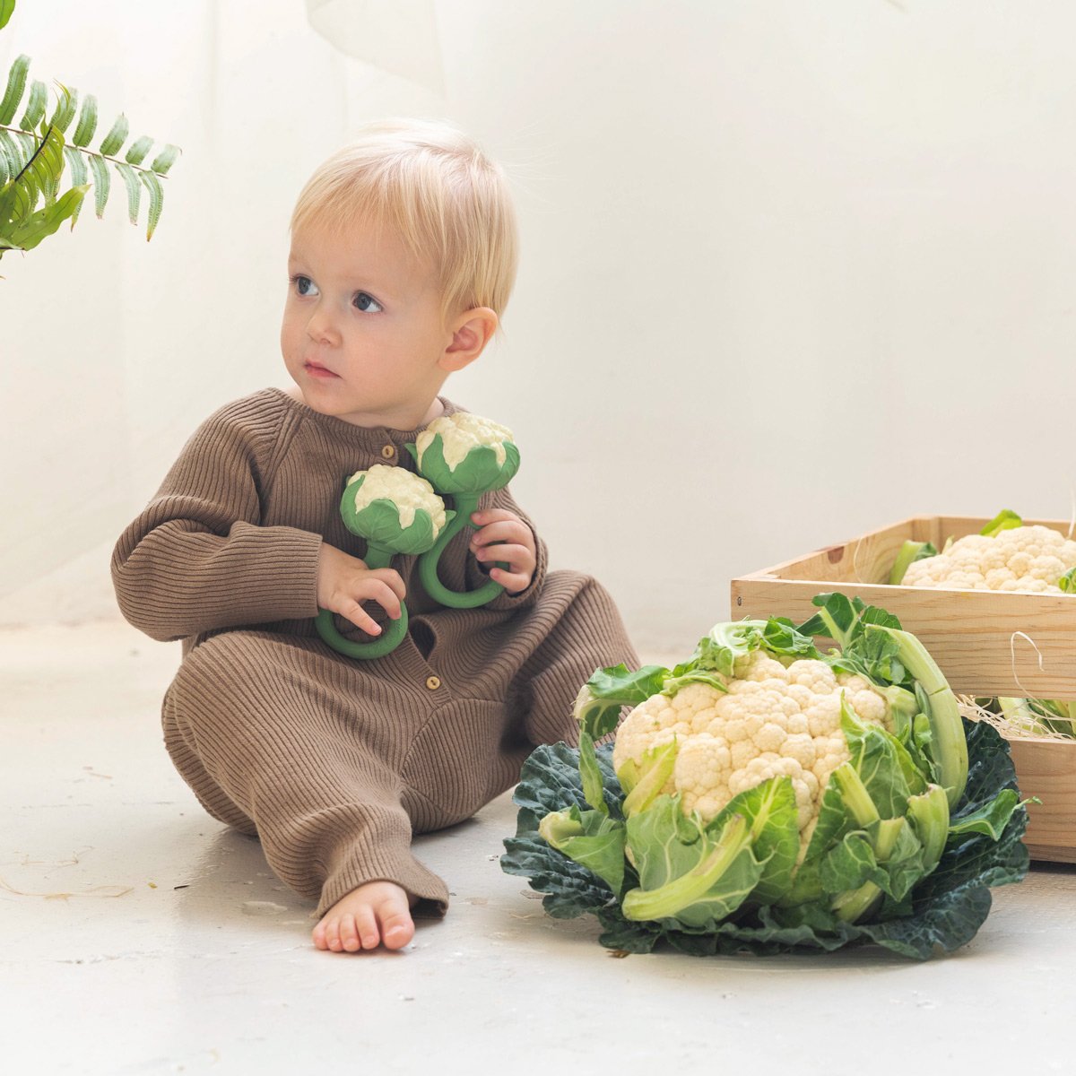Hochet bébé fruit & légume Oli & Carol - Jouet d’éveil naturel - équipement pour faire ses dents - Dès 1 an