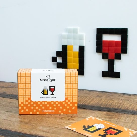 Kit DIY mosaïque Vin & Bière – Coffret mosaïque complet - Idée cadeau créatif original et convivial